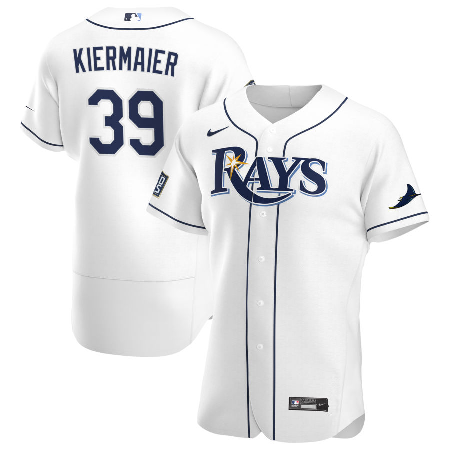 Tampa Bay Rays #39 Kevin Kiermaier Men Nike White Home 2020 World Series Bound Authentic Player MLB Jersey